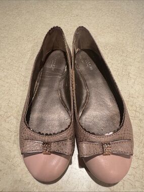 Coach Pink Cap-Toe Bow Ballet Flats